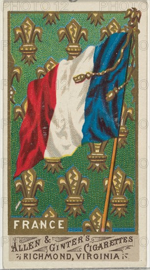 France, from Flags of All Nations, Series 1 (N9) for Allen & Ginter Cigarettes Brands, 1887.