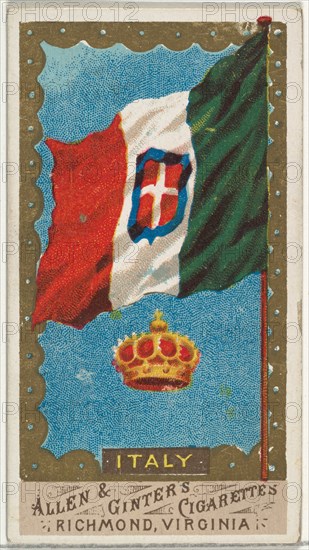Italy, from Flags of All Nations, Series 1 (N9) for Allen & Ginter Cigarettes Brands, 1887.