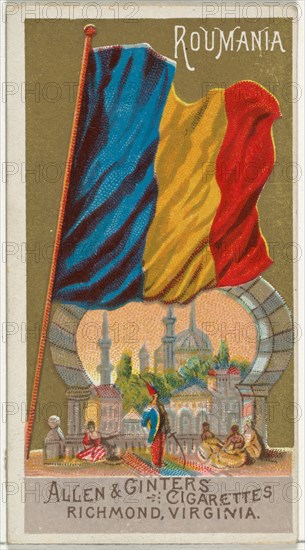 Romania, from Flags of All Nations, Series 1 (N9) for Allen & Ginter Cigarettes Brands, 1887.