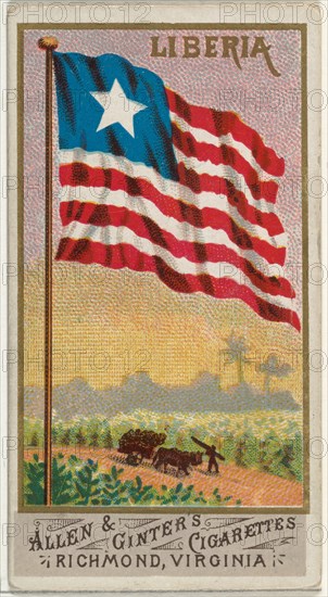 Liberia, from Flags of All Nations, Series 1 (N9) for Allen & Ginter Cigarettes Brands, 1887.