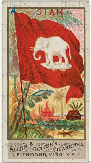 Siam, from Flags of All Nations, Series 1 (N9) for Allen & Ginter Cigarettes Brands, 1887.