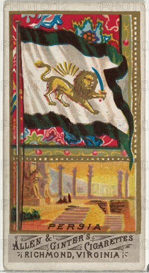 Persia, from Flags of All Nations, Series 1 (N9) for Allen & Ginter Cigarettes Brands, 1887.
