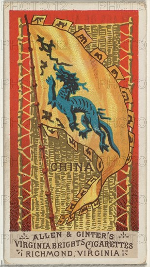 China, from Flags of All Nations, Series 1 (N9) for Allen & Ginter Cigarettes Brands, 1887.