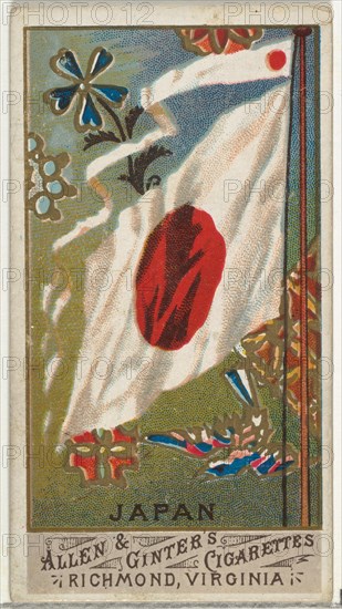 Japan, from Flags of All Nations, Series 1 (N9) for Allen & Ginter Cigarettes Brands, 1887.