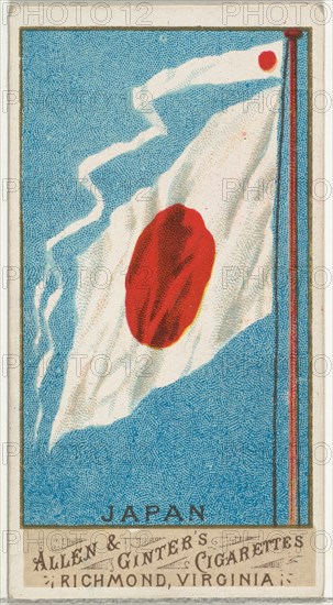 Japan, from Flags of All Nations, Series 1 (N9) for Allen & Ginter Cigarettes Brands, 1887.