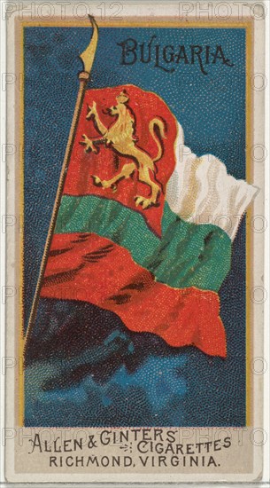 Bulgaria, from Flags of All Nations, Series 2 (N10) for Allen & Ginter Cigarettes Brands, 1890.