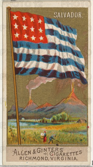Salvador, from Flags of All Nations, Series 2 (N10) for Allen & Ginter Cigarettes Brands, 1890.