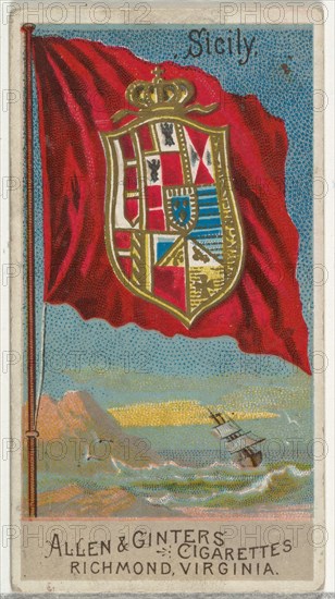 Sicily, from Flags of All Nations, Series 2 (N10) for Allen & Ginter Cigarettes Brands, 1890.