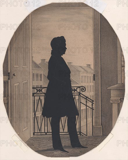 Silhouette of a Young Man Before an Open Window, Facing Right, before 1860.