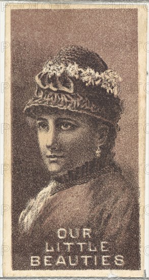 From the Actresses series (N57) promoting Our Little Beauties Cigarettes for Allen & Ginter brand tobacco products, 1890.