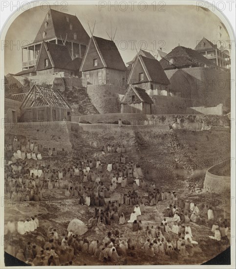 View of Antsahatsiroa, Madagascar, 1862-65.