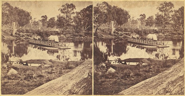 Golbourn Punt at Seymour, Australia, 1860s.