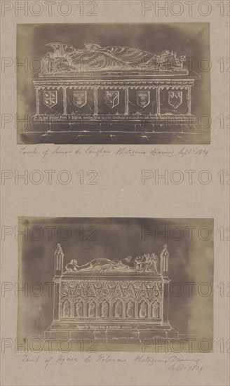 Tomb of Simon de Langham, Tomb of Aymer de Valence, 1839.