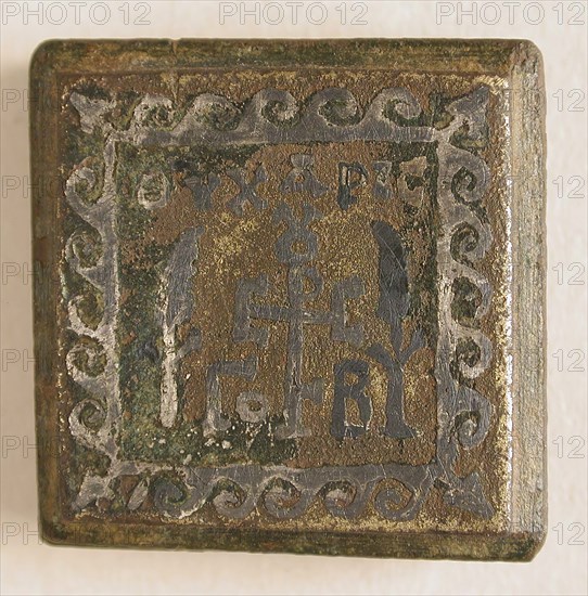 Balance Weight with Monogram, Byzantine, 6th century.  Greek monogram reads "of Sergios,"