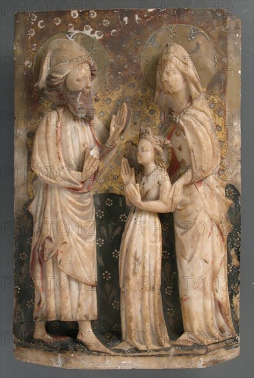 Virgin, Saint Anne & Saint Joachim, British, 15th century.