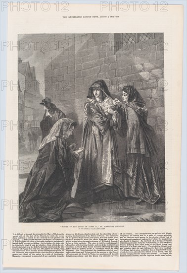 Flight of the Queen of James II, from "Illustrated London News", August 3, 1872.