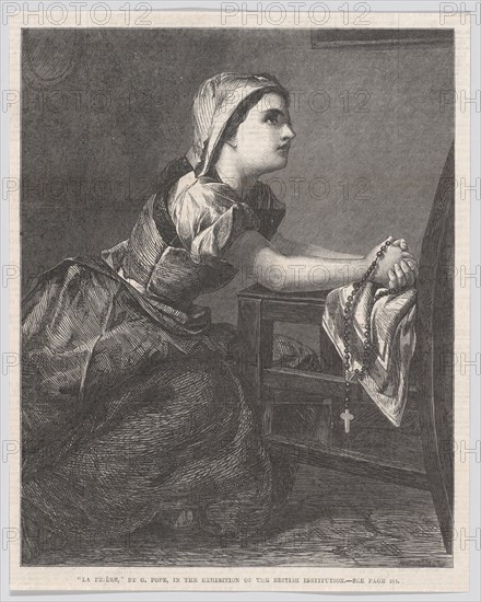 La Prière (The Prayer), from "Illustrated London News", March 2, 1867.