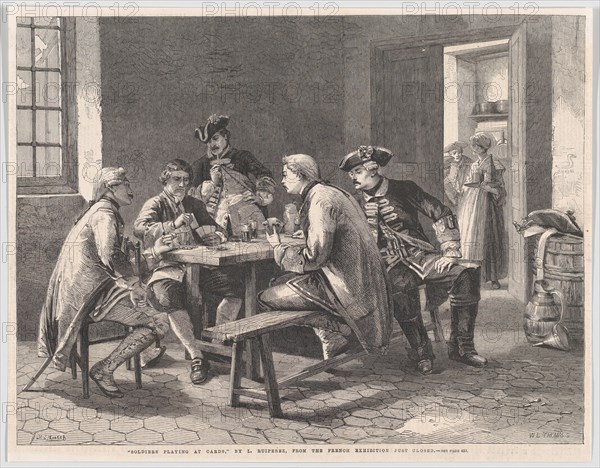 Soldiers Playing at Cards, from "Illustrated London News", May 4, 1861.