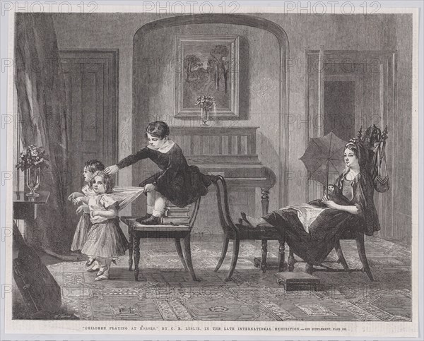 Children playing at Horses, from "Illustrated London News", November 29, 1862.