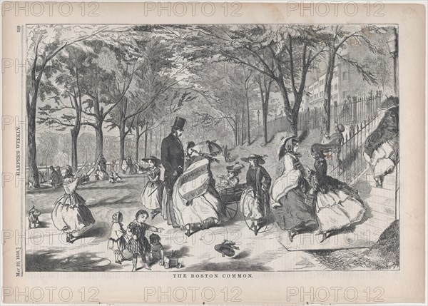 The Boston Common (Harper's Weekly, Vol. II), May 22, 1858.