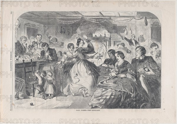 Fall Games - The Apple Bee (Harper's Weekly, Vol. III), November 26, 1859.