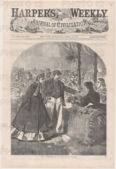 Floral Department of the Great Fair (Harper's Weekly, Vol. VIII), April 16, 1864. Formerly attributed to Winslow Homer.