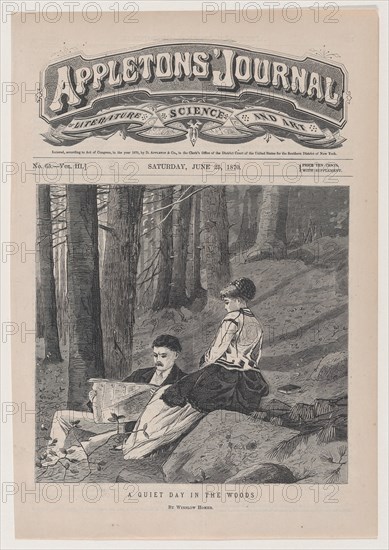 A Quiet Day in the Country (Appleton's Journal, Vol. III), June 6, 1870. Formerly attributed to Winslow Homer.