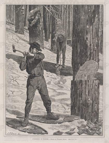 Lumbering in Winter (Every Saturday, Vol. II, New Series), January 28, 1871.