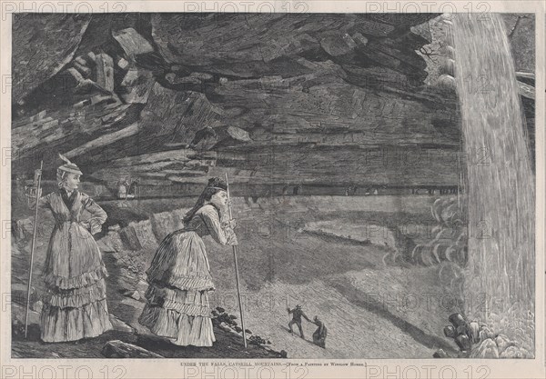 Under the Falls, Catskill Mountains (Harper's Weekly, Vol. XVI), September 14, 1878.