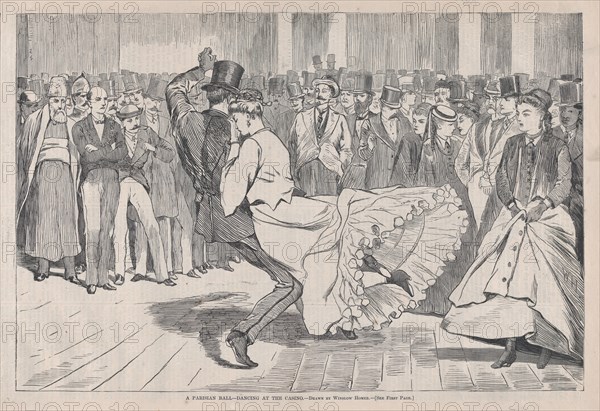 A Parisian Ball - Dancing at the Casino (Harper's Weekly, Vol. XI), November 23, 1867.
