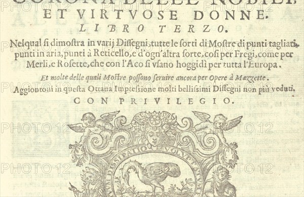 Corona delle Nobili et Virtuose Donne: Libro I-IV, page 57 (recto), 1601.