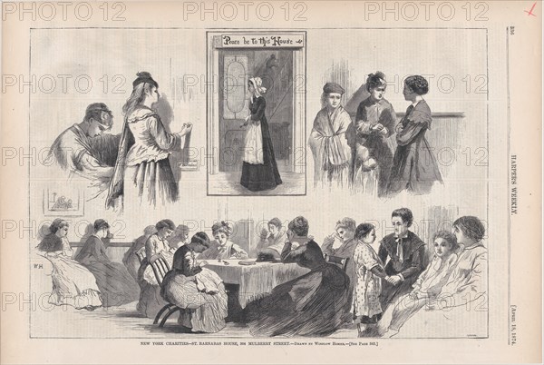 New York Charities - St. Barnabas House, 304 Mulberry Street (Harper's Weekly, Vol. XVIII), April 18, 1874.