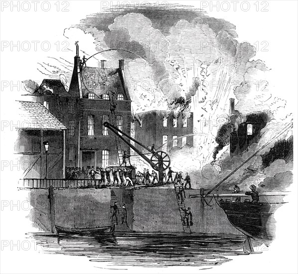 Fire at Boston - from a drawing by Mr. W. Caister