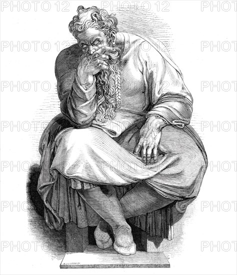 Specimen of wood-engraving - the Prophet Jeremiah