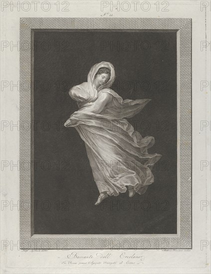 A bacchante wearing flowing drapery