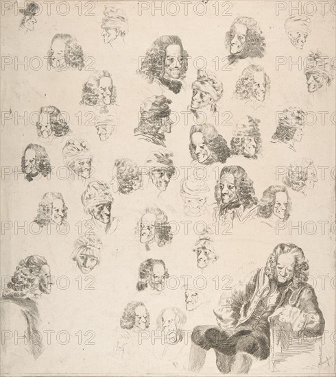 Sketches of Voltaire at Age Eighty-One