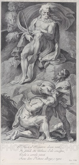 Plate 8: Ulysses receiving the winds in a leather bag from Aeolus