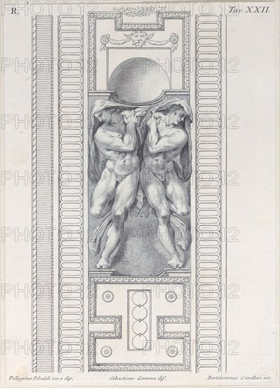 Plate 22: two nude figures wearing veils