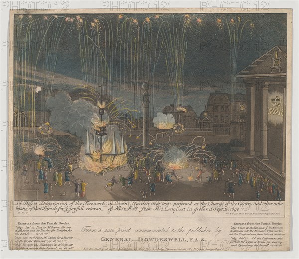 A Perfect Description of the Firework in Covent Garden that was perform'd at the Charge of...