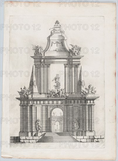 Triumphal arch with three crowns at top