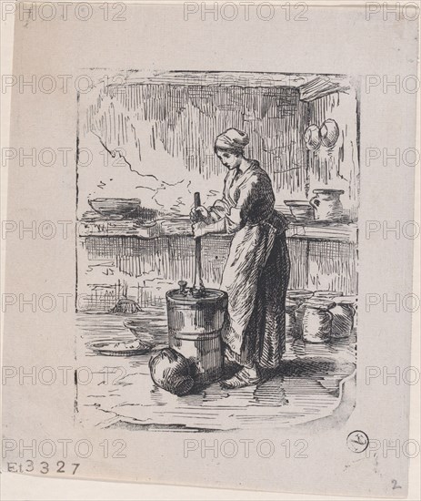 Woman Churning