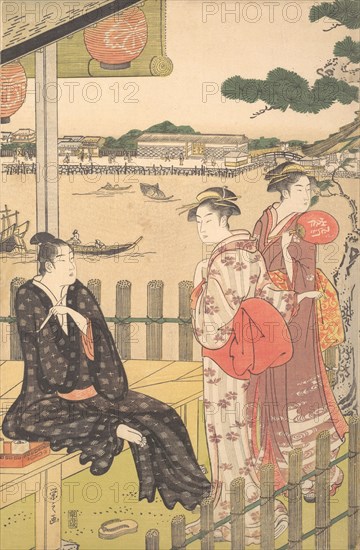 Group at a Tea-house on the Bank of the Sumida River