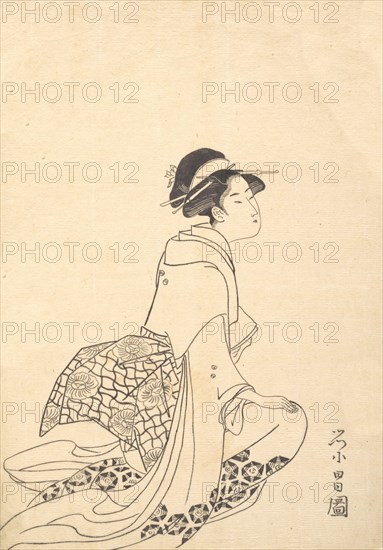 A Woman Kneeling. Creator: Chokosai Eisho.