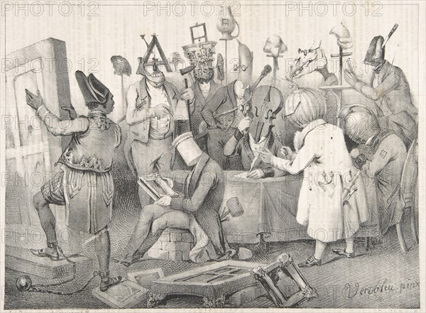 Fameux Jury de Peinture. Salon de 1841, March 20, 1841. Creator: Clément Pruche.