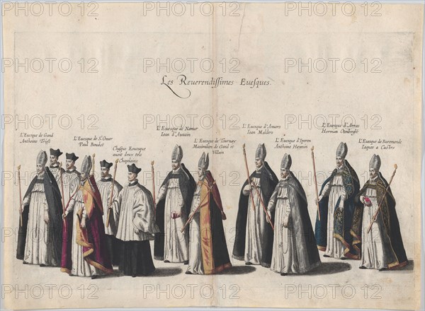 Plate 12: Members of the clergy marching in the funeral procession of Archduke Albert of A...