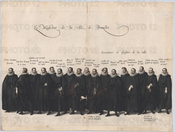 Plate 64: The magistrates of the city of Brussels marching in the funeral procession of Ar...