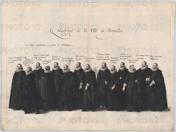 Plate 63: The magistrates of the city of Brussels marching in the funeral procession of Ar...