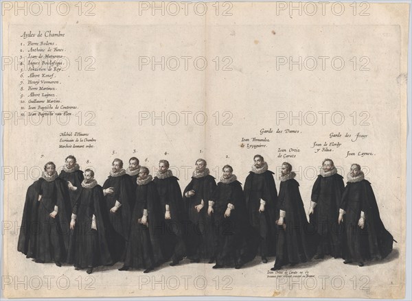 Plate 22: Chamber aides marching in the funeral procession of Archduke Albert of Austria;...