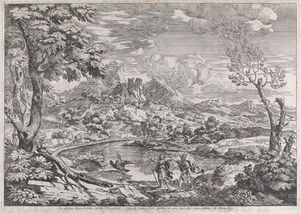 Landscape with a man showing Mercury the eagle of Jupiter