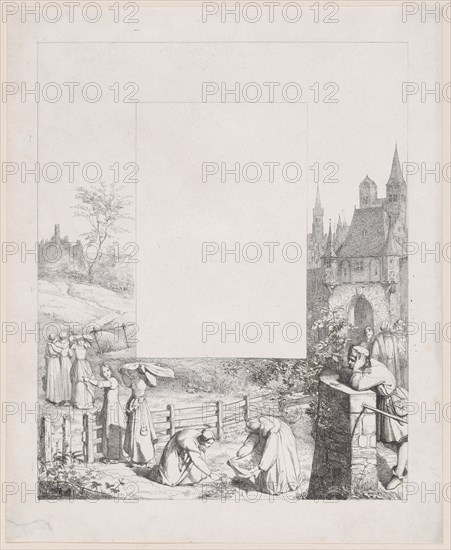 Plate 5: women collecting plants and carrying them over their heads